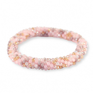 Top facet armband Multicolour Beige-pink