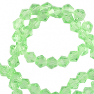 Top Facet kralen bicone 6mm Spring green
