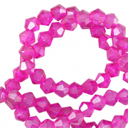 Top Facet kralen bicone 6mm Neon pink