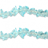 Glaskralen chipstone Transparent turquoise blue