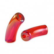 Acryl tube kralen Red-AB coating