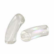 Acryl tube kralen Transparant-AB coating