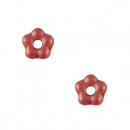 Czech kralen bloem 5mm Warm red
