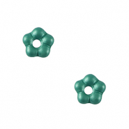Czech kralen bloem 5mm Aqua green