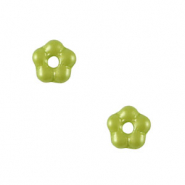 Czech kralen bloem 5mm Light olive green