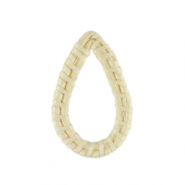 Rotan hanger druppel Natural white