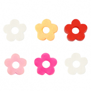 Katsuki kralen bloem 6mm Multicolour-pearl shine coating