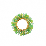 Roestvrij stalen (RVS) Stainless steel bedels facet 26mm Green-gold