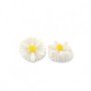 Resin kralen bloem 8mm White