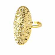 Roestvrij stalen (RVS) Stainless steel ringen ovaal Goud