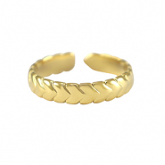 Roestvrij stalen (RVS) Stainless steel ringen harten Goud
