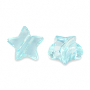 Acryl kralen ster Transparent turquoise blue