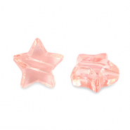 Acryl kralen ster Transparent salmon pink