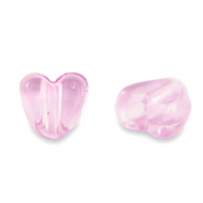 Acryl kralen hart Transparent azalea pink