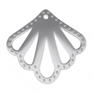 Roestvrij stalen (RVS) Stainless steel bedels tussenstuk schelp Silver