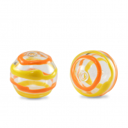 Handgeschilderde glaskralen 14mm Transparent-yellow orange