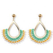 Top facet oorbellen druppel Gold-multicolour