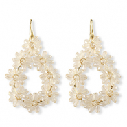 Top facet oorbellen druppel Gold-transparent