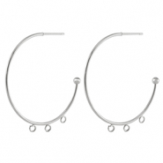 Roestvrij stalen (RVS) Stainless steel oorbellen / oorstekers creolen Silver