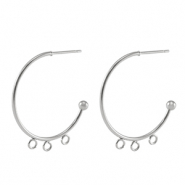 Roestvrij stalen (RVS) Stainless steel oorbellen / oorstekers creolen Silver