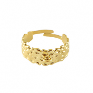 Roestvrij stalen (RVS) Stainless steel ringen met oogje Goud