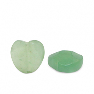 Natuursteen kralen Melkkwarts hart Green