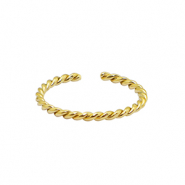 Roestvrij stalen (RVS) Stainless steel ringen twist Goud