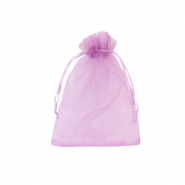 Sieraad zakje organza 7x9cm Magenta purple