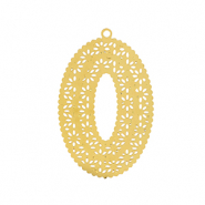 Roestvrij stalen (RVS) Stainless steel bedels bohemian ovaal Gold