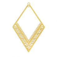 Roestvrij stalen (RVS) Stainless steel bedels bohemian ruit Gold