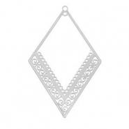Roestvrij stalen (RVS) Stainless steel bedels bohemian ruit Silver