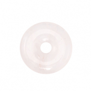Natuursteen hangers rozenkwarts donut 25mm Light pink