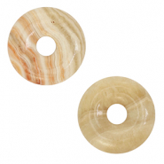 Natuursteen hangers jaspis donut 20mm Beige-pink