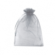 Sieraad zakje organza 10x12cm Light grey