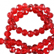 Top Facet kralen 6x4mm disc Candy red