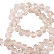 Top Facet kralen 4x3mm disc Light pink