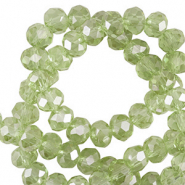 Top Facet kralen 4x3mm disc Malachy green-pearl shine coating