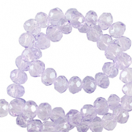 Top Facet kralen 4x3mm disc Light violet purple