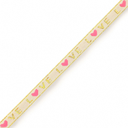 Lint met tekst "love" Pale pink-gold