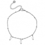 Roestvrij stalen (RVS) Stainless steel armbanden ster Silver-white
