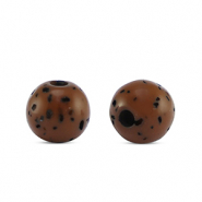 Polaris kralen rond 6 mm Sassi Chestnut brown-black