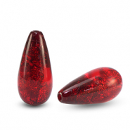 Polaris kralen druppel vorm Tiffany Crimson red