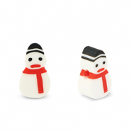 Polymeer kralen sneeuwpop White-red-black