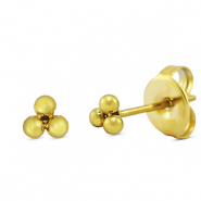 Roestvrij stalen (RVS) Stainless steel oorbellen / oorstekers Gold
