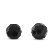 Top Facet kralen 6mm rond Black-Pearl Shine Coating