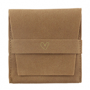 Sieraad zakje heart Sierra brown-gold