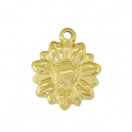 Roestvrij stalen (RVS) Stainless steel bedel zonnebloem Gold