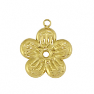 Roestvrij stalen (RVS) Stainless steel bedel bloem Gold