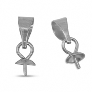 Roestvrij stalen (RVS) Stainless steel onderdelen eindkapjes voor kralen Silver