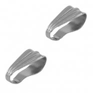 Roestvrij stalen (RVS) Stainless steel onderdelen buighanger ovaal voor bedel Silver